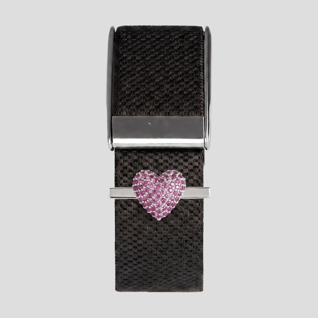 Pink Stoneset Heart Charm
